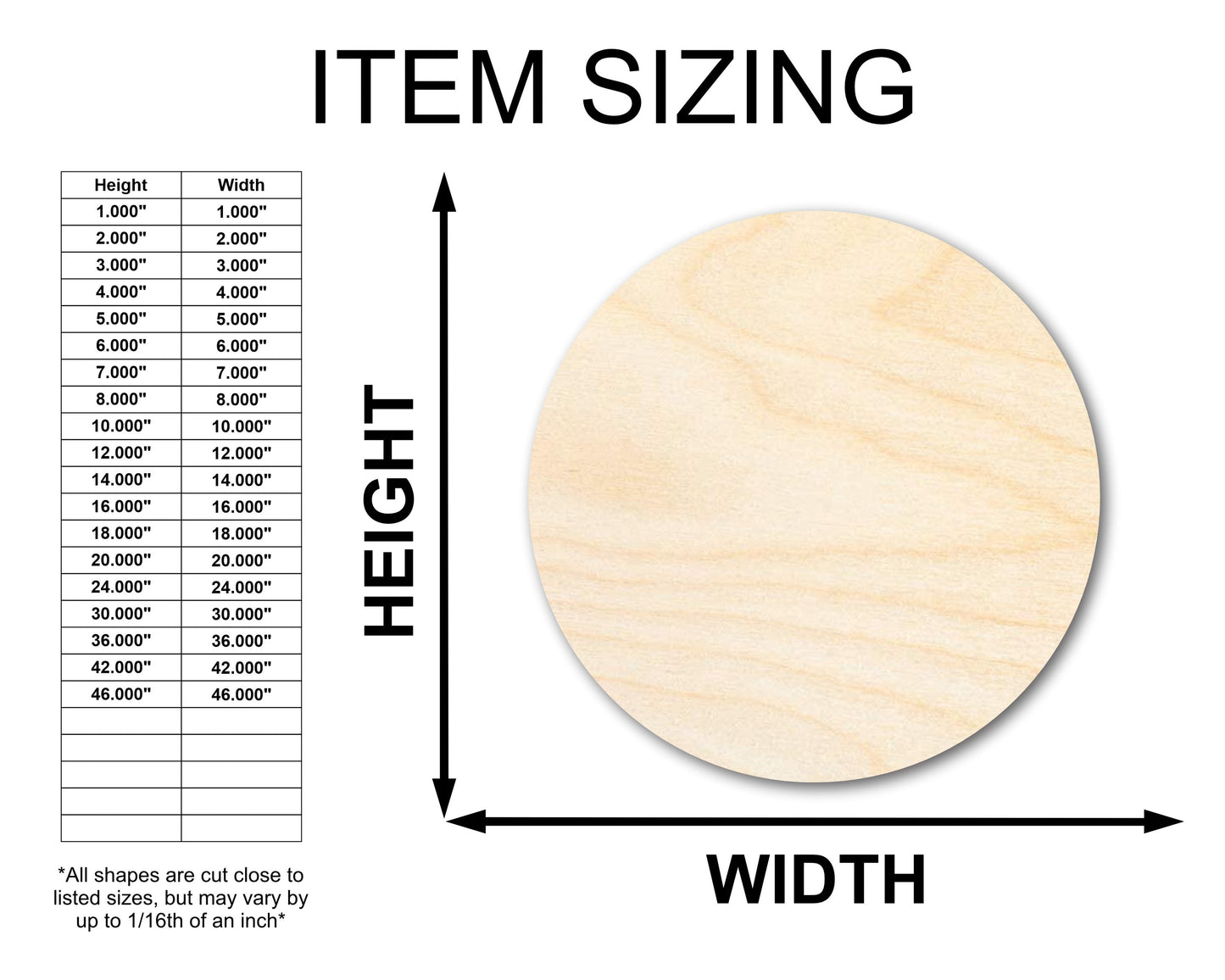 Unfinished Wood Circle Round | Circle Blank | DIY Craft Cutout | Up to 36"