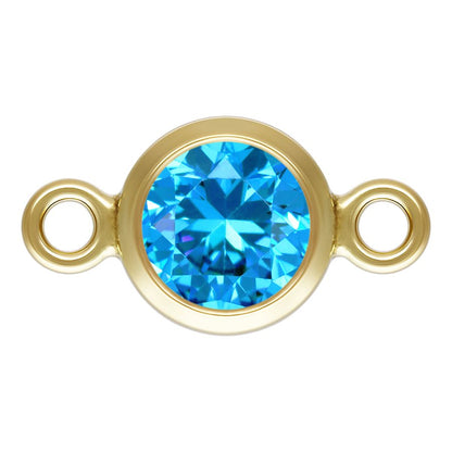 Birthstone Connectors, Gold Filled 14k, 4mm, For Permanent Jewelry