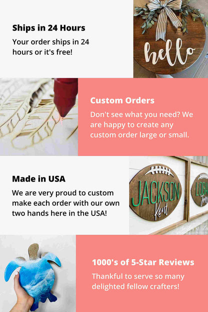 Unfinished Wood Circle Round | Circle Blank | DIY Craft Cutout | Up to 36"